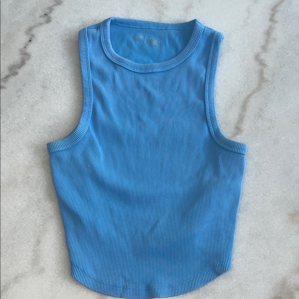 Aerie Blue Sleeveless Ribbed Top